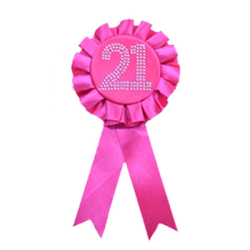 21st Birthday Award Ribbon Pink Ea