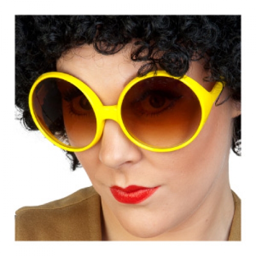Glasses Disco Yellow with Brown Lenses Ea