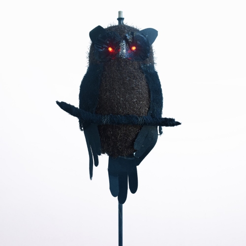 Owl Black with LED Sitting 90cm Ea LIMITED STOCK