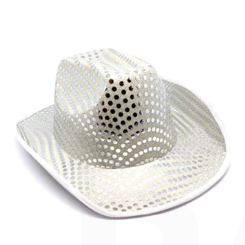 Hat Cowboy Silver Sequin Ea