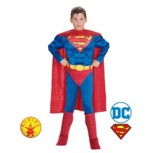 Costume Superman Deluxe Muscle Chest Child 6-8 Ea