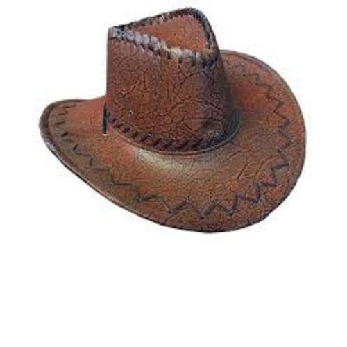 Hat Cowboy Faux Leather Ea