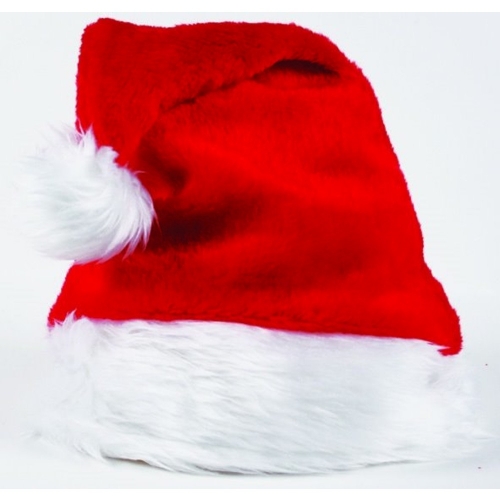 Hat Santa Red Plush Ea