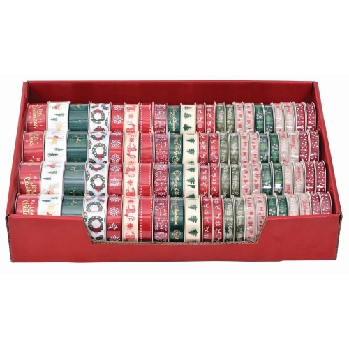 Christmas Ribbon Traditional 2m Assorted Ea LIMITED STOCK