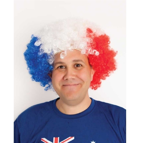 Wig Cheer Australian Red/White/Blue Ea LIMITED STOCK
