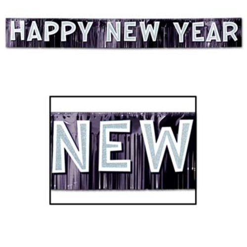 New Year Banner Foil Fringe 2.8m Ea