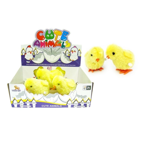 Easter Chicks Wind Up Plush Jumping 7cm Ea