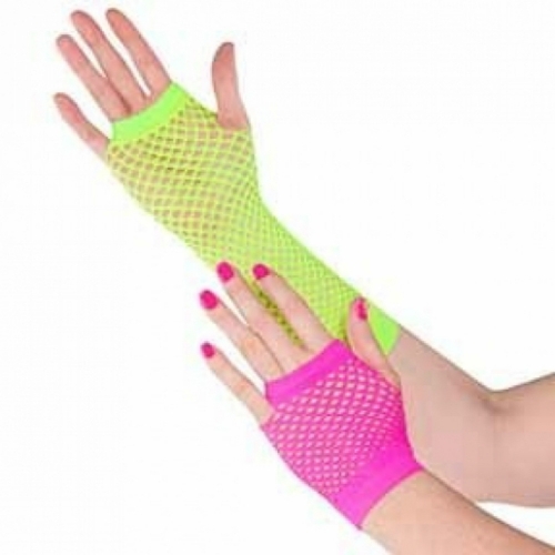 Gloves Fishnet Neon Pk 2
