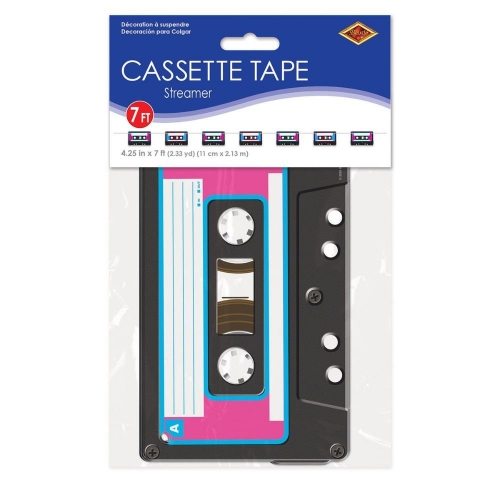 80's Cassette Tape Streamer Banner 2m Ea