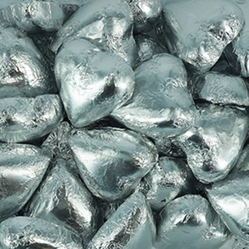 Candy Chocolate Hearts Silver 500g
