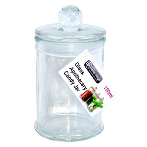 Glass Candy Apothecary Jar with Lid 150ml Ea