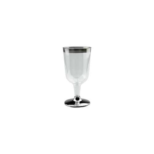 Deluxe Wine Glass Silver Rim Pk 6