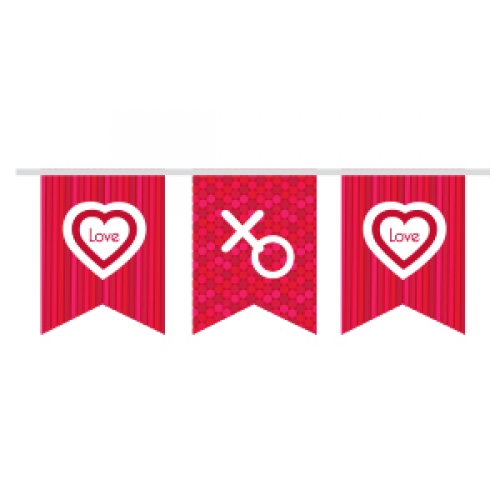 Valentine Heart XO Bunting 3.2m Ea LIMITED STOCK