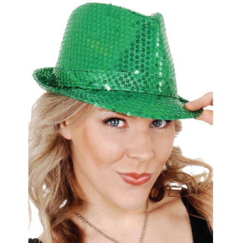 Hat Trilby Sequin Green ea