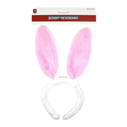 Easter Bunny Ears Plush White with Pink Ea