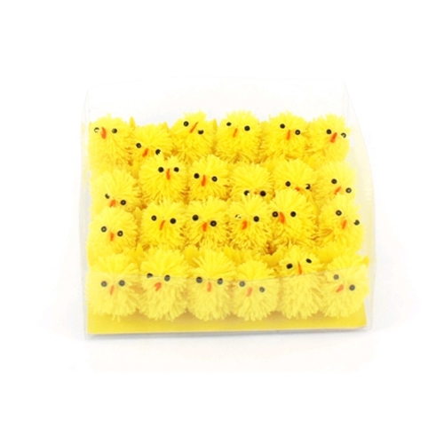 Easter Chenille Chicks Yellow 3.5cm Pk 36 LIMITED STOCK