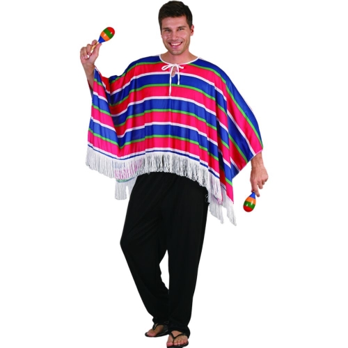 Costume Poncho Mexican Adult Ea