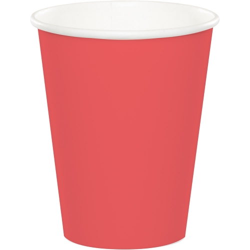 Cup Paper 9oz Coral pk 24 CLEARANCE