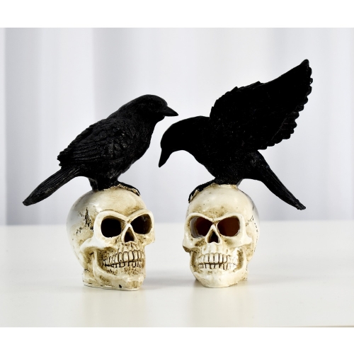 Ceramic Crows on Skulls Pk 2