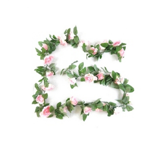 Rose Garland with Pink Flowers 2.3m Ea
