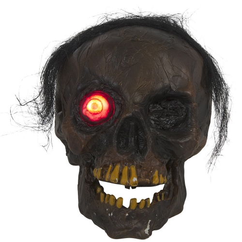 Skull Rotting with One LED Eye 21cm Ea LIMITED STOCK