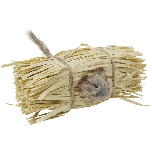 Rat in Hay Bale Animated 28cm Ea LIMITED STOCK