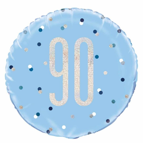 Balloon Foil 45cm Age 90 Prismatic Blue Ea CLEARANCE