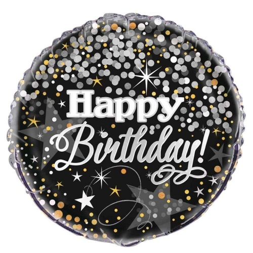 Balloon Foil 45cm Happy Birthday Glittering Ea