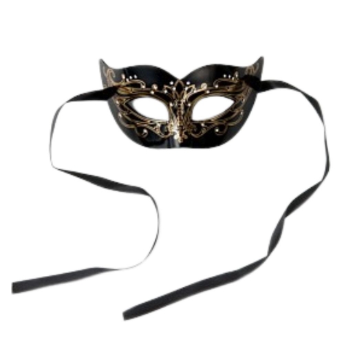 Mask Leather Black with Gold Ea