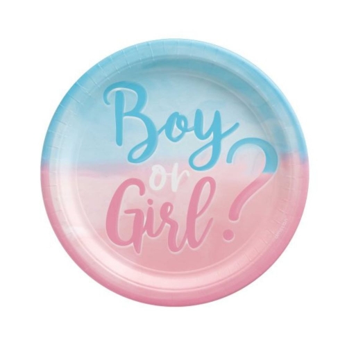 Girl or Boy Plate 17cm pk 8