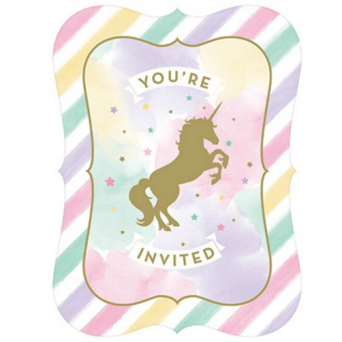 Unicorn Sparkle Invitation Pk 8