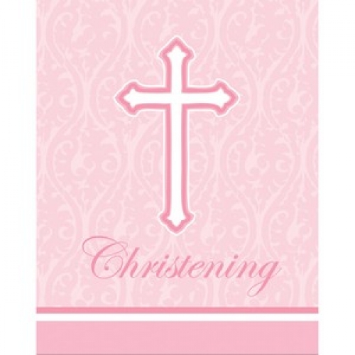 Faith Pink Christening Invitation Pk 8 CLEARANCE