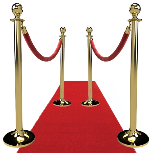 Red Carpet VIP Runner 2 M Hire Package includes stanchions.