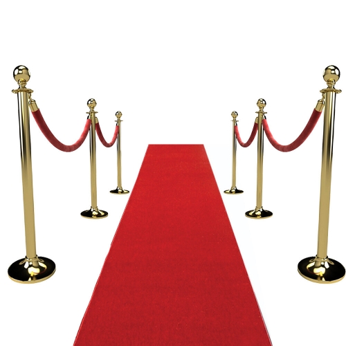 Red Carpet VIP Runner 4m Hire Package includes stanchions