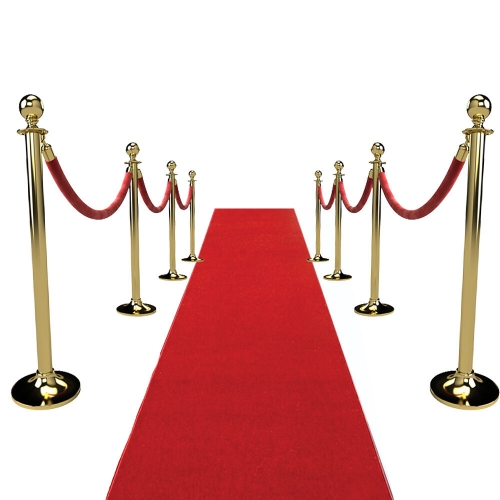 Red Carpet VIP Runner 6m Hire Package includes stanchions