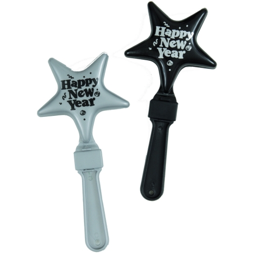 New Year Star Clappers Black and Silver Ea LIMITED STOCK