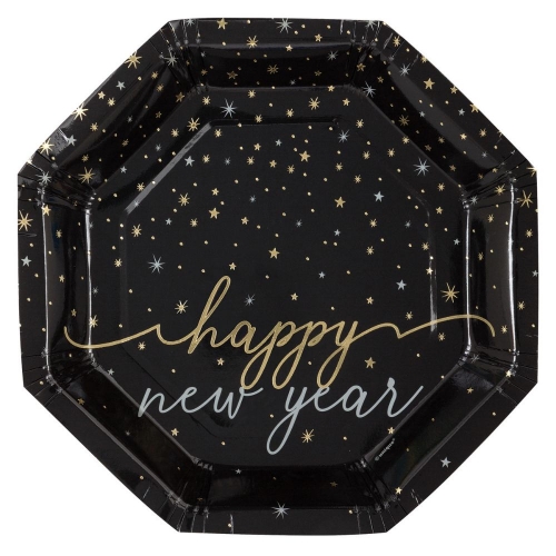 New Year Plate 23cm Pk 8