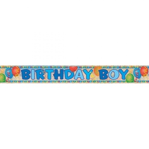 Banner Foil 3.6m Prismatic Birthday Boy ea