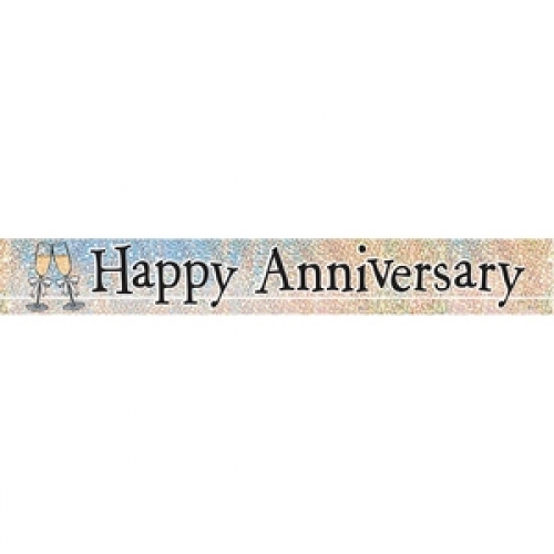 Banner Foil 3.6m Prismatic Happy Anniversary ea