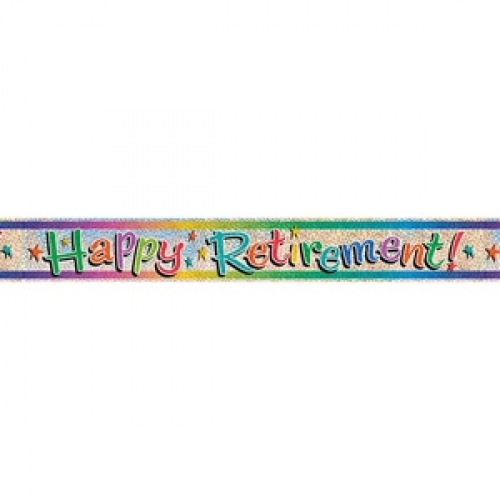 Banner Foil 3.6m Prismatic Happy Retirement ea