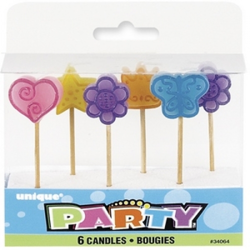 Candle Pick 2cm Party Girl pk 6 LIMITED STOCK