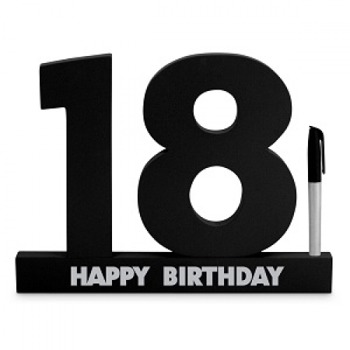 Signature Block 18 Happy Birthday Black 20cm Ea