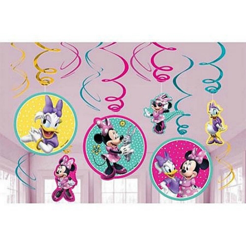 Minnie Mouse Swirl Decorations pk 12