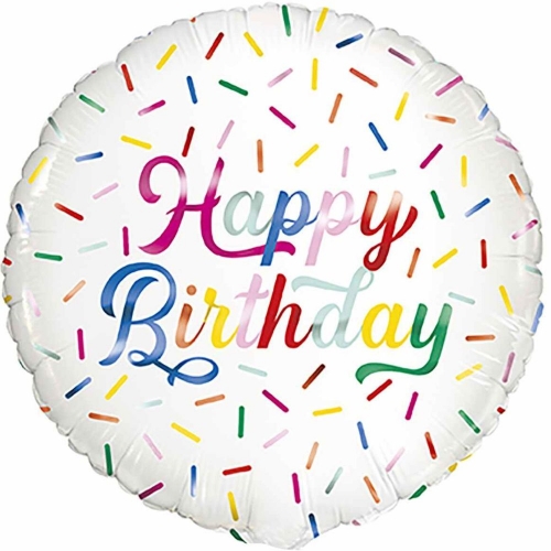 Balloon Foil 45cm Happy Birthday Sprinkles Ea