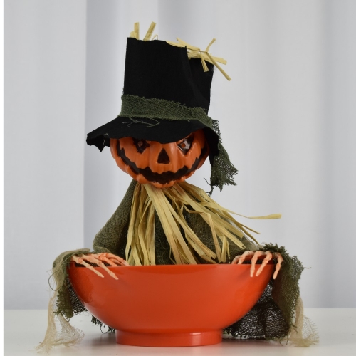 Candy Bowl Aniimated with Pumpkin Man 30cm Ea LIMITED STOCK