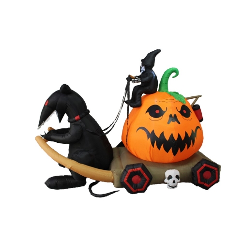 Inflatable Halloween Rat Pumpkin Carriage 2.7m Ea LIMITED STOCK