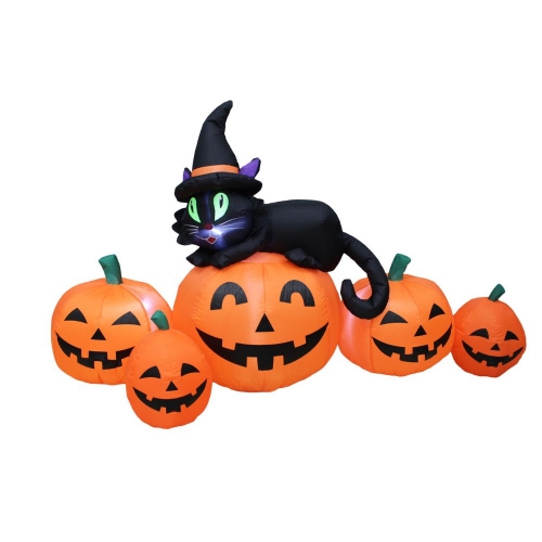 Inflatable Pumpkin Patch with Black Cat 1.5m Ea