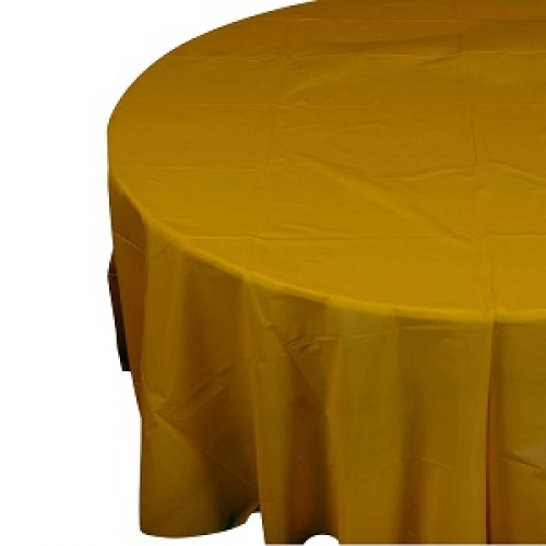 Tablecover Round 213cm Metallic Gold ea CLEARANCE