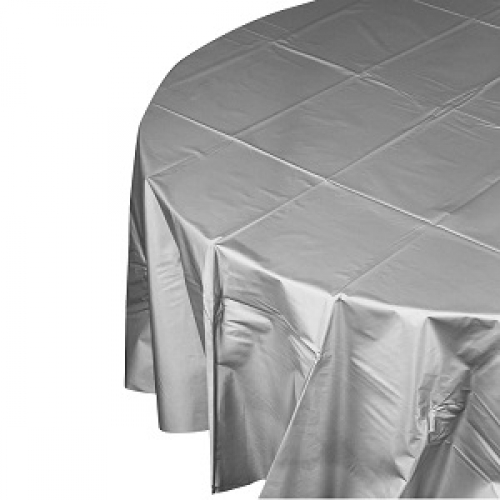 Tablecover Round 213cm Metallic Silver ea CLEARANCE