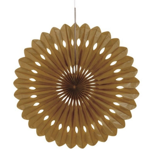 Decorative Fan 40cm Gold ea